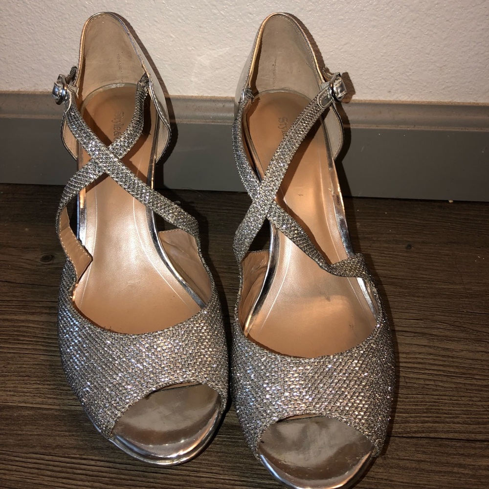 Sparking silver heels